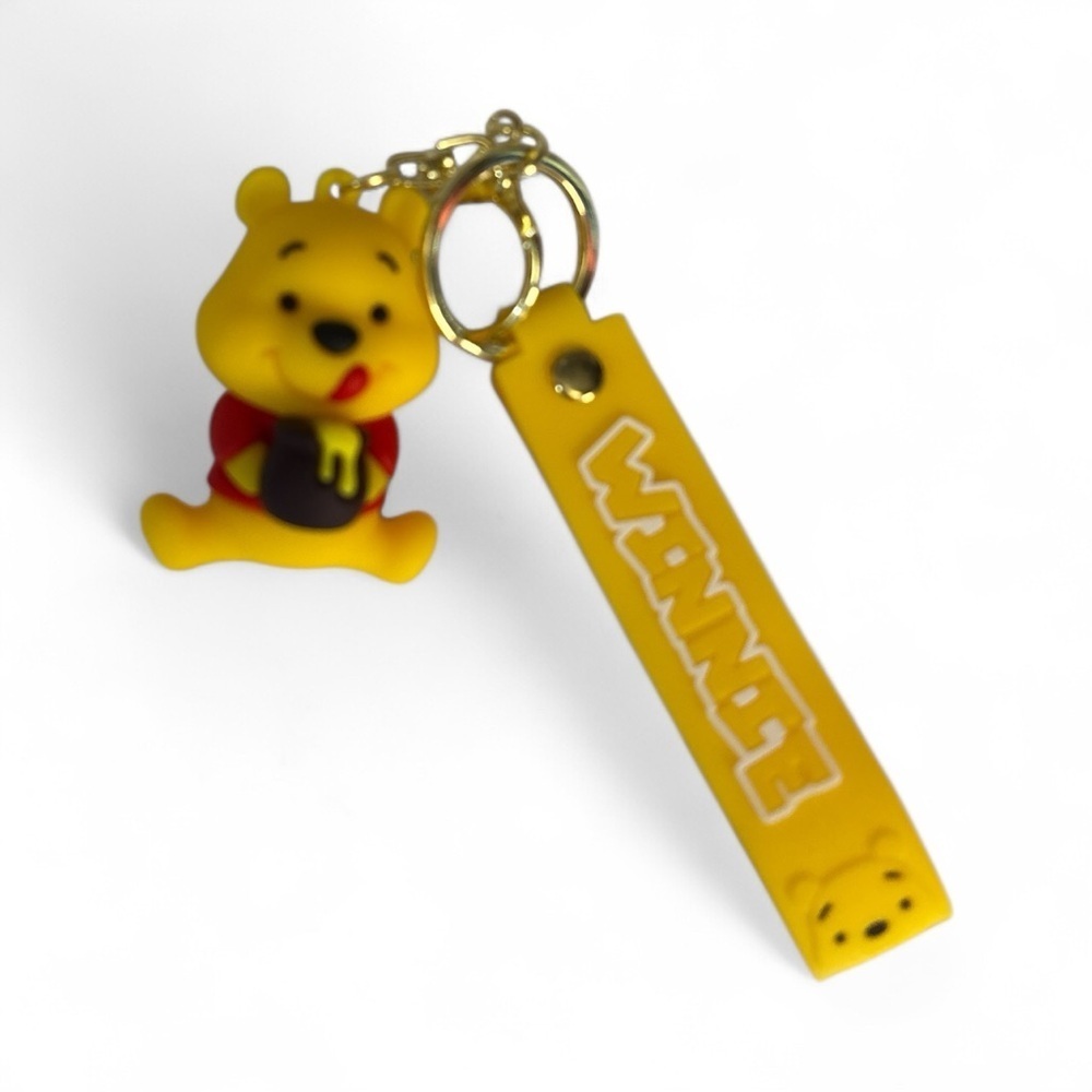 Winnie the Pooh silicone keychain features a 3D figure